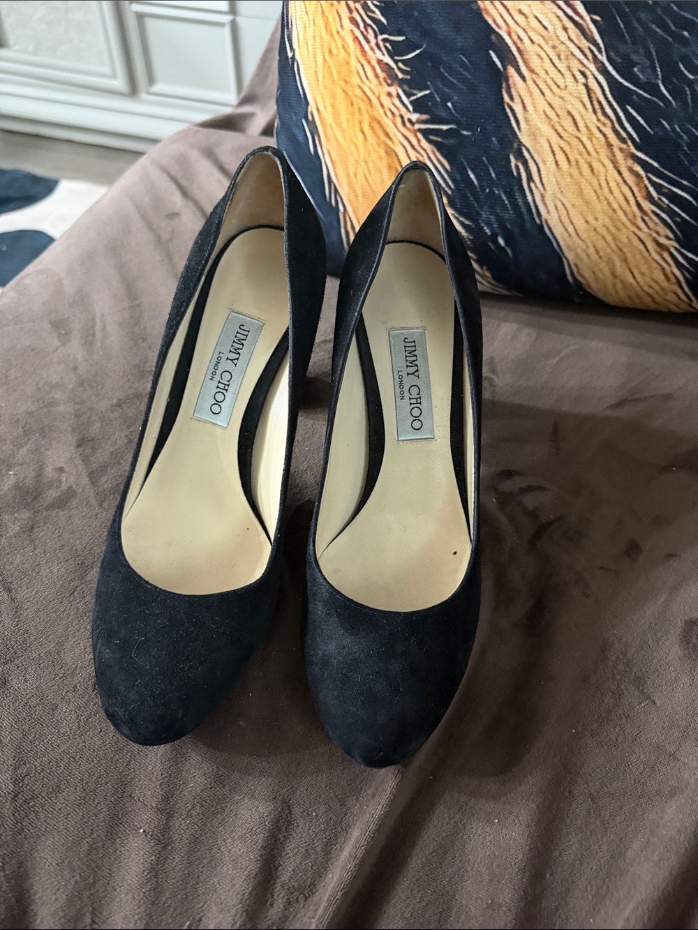 Jimmy Choo Black Suede Classic Pump Heels